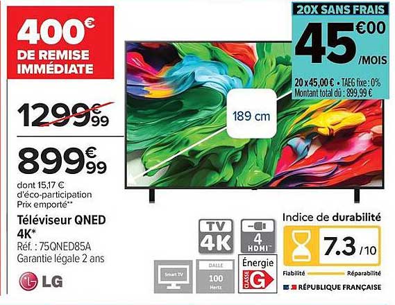 LG Téléviseur QNED 4K*