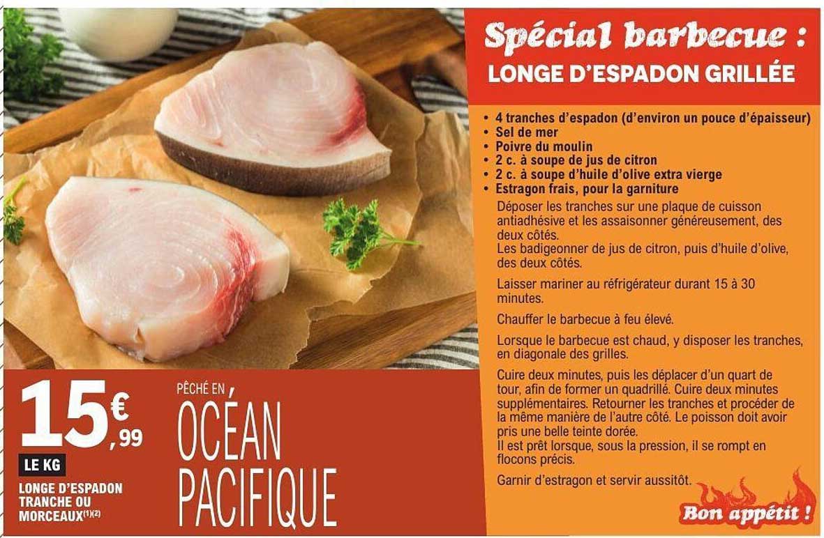 Longe d'espadon grillée