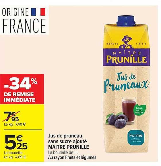 Maître Prunille Jus de pruneaux