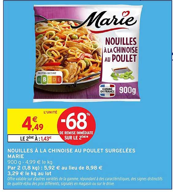 Marie Nouilles à la chinoise au poulet