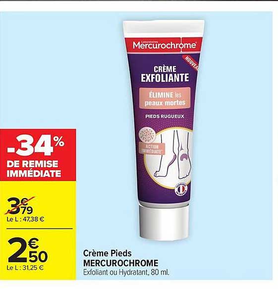 Mercurochrome Crème Pieds