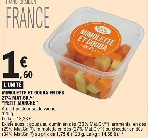 MIMOLETTE ET GOUDA EN DÉS