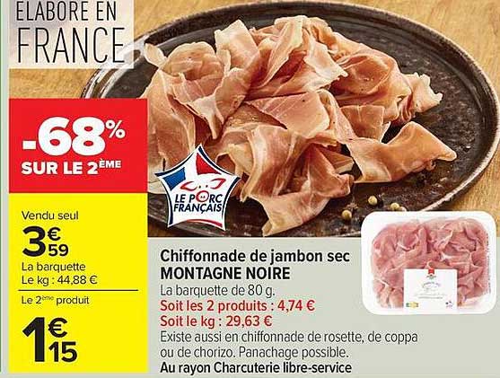 Montagne Noire Chiffonnade de jambon sec
