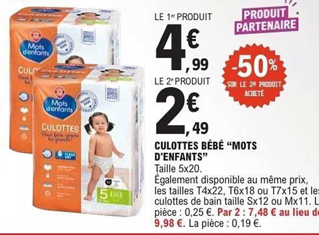 Mots d'enfants Culottes bébé