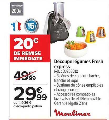 Moulinex Découpe légumes Fresh express