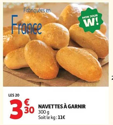 NAVETTES À GARNIR