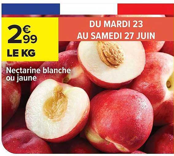 Nectarine blanche ou jaune