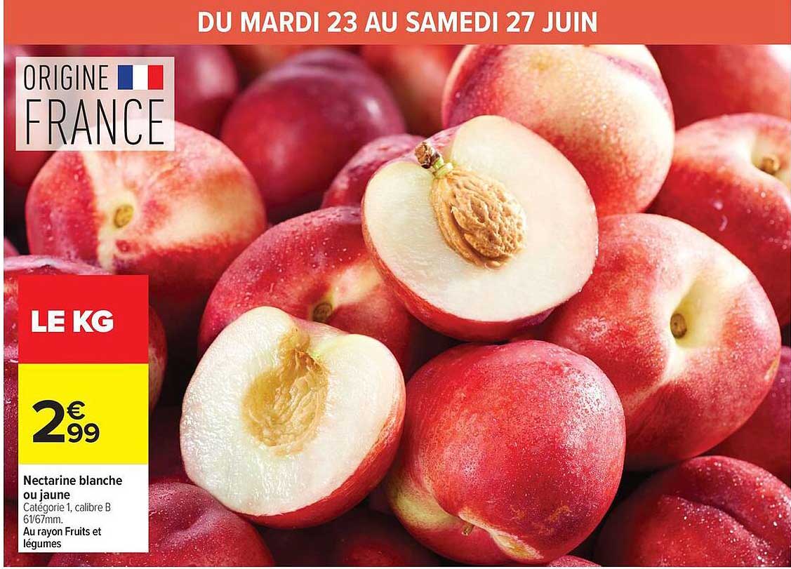 Nectarine blanche ou jaune