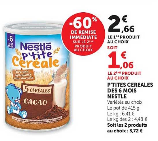 Nestlé p'tite Céréale Cacao