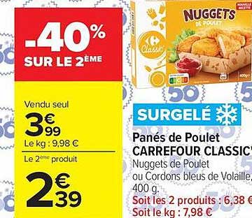 NUGGETS DU POULET