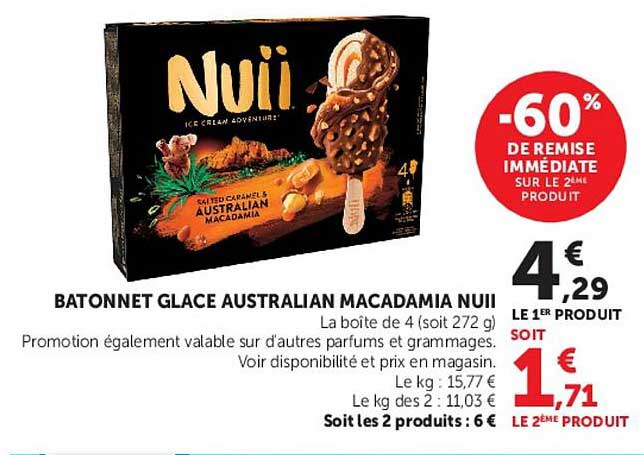 Nuii Batonnets Glace Australian Macadamia