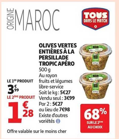 Olives vertes entières à la persillade Tropic Apéro