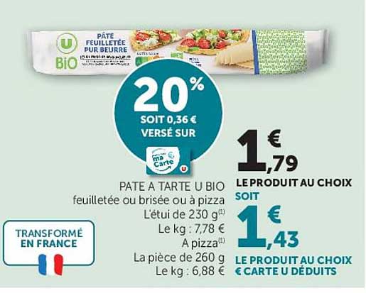 Pâte à tarte U Bio