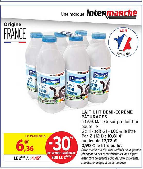 Pâturages Lait Demi-Écrémé