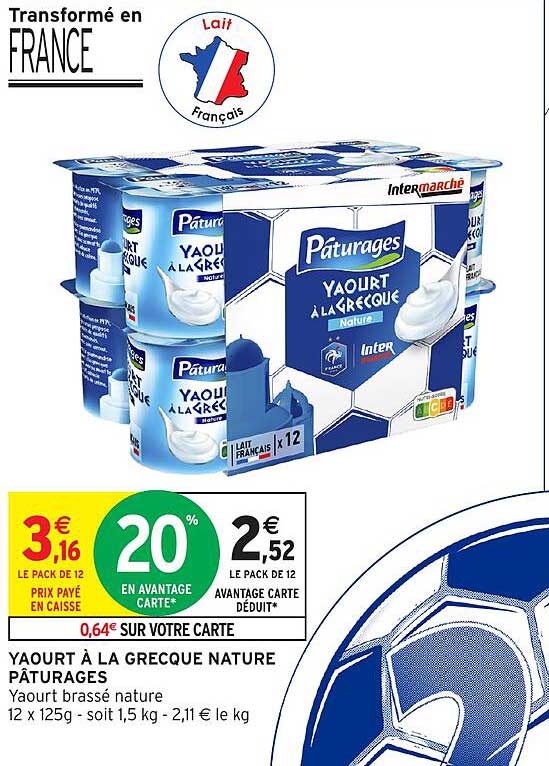 Pâturages Yaourt à la grecque Naturel
