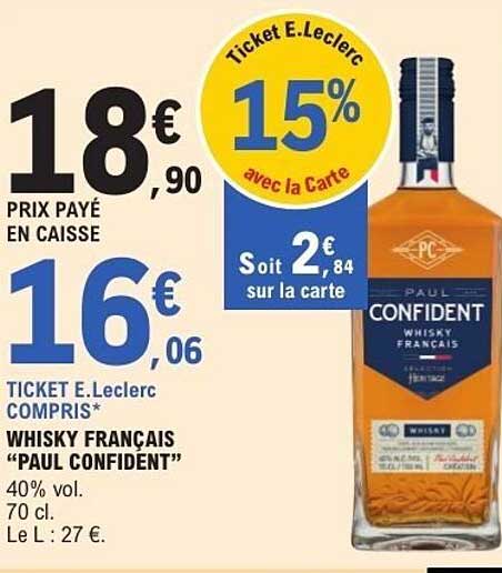 PAUL CONFIDENT WHISKY FRANÇAIS