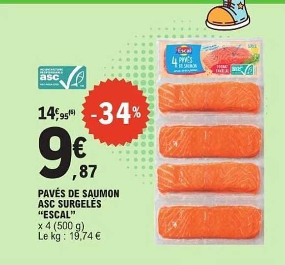 Pavés de saumon ASC surgelés “Escal”