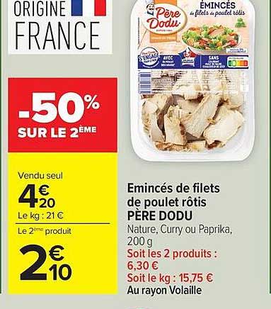 Père Dodu Émincés de filets de poulet rôtis