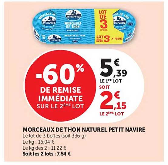Petit Navire Morceaux de Thon Naturel