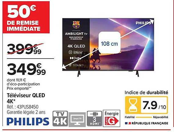 PHILIPS Téléviseur QLED 4K