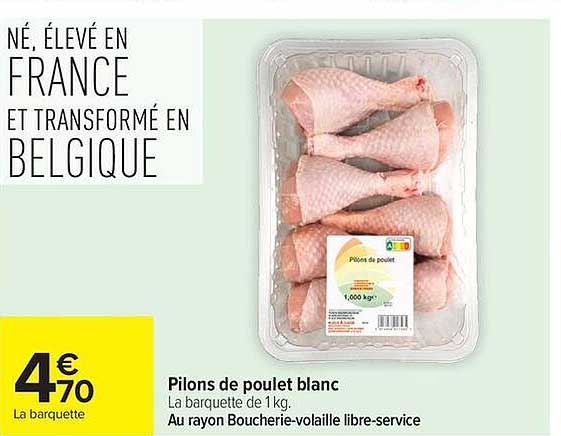 Pilons de poulet blanc