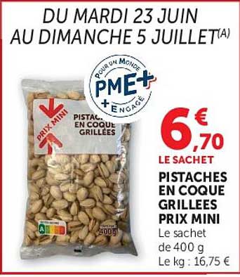 PISTACHES EN COQUE GRILLEES PRIX MINI