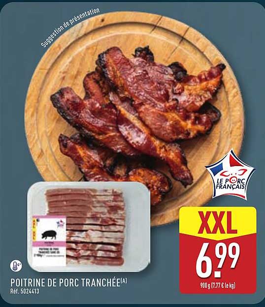 POITRINE DE PORC TRANCHÉE