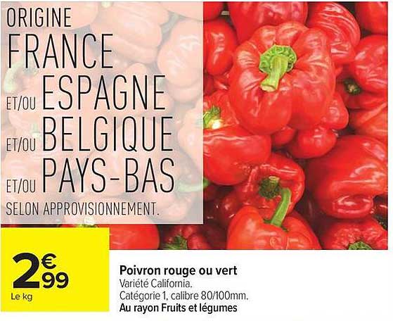 Poivron rouge ou vert
