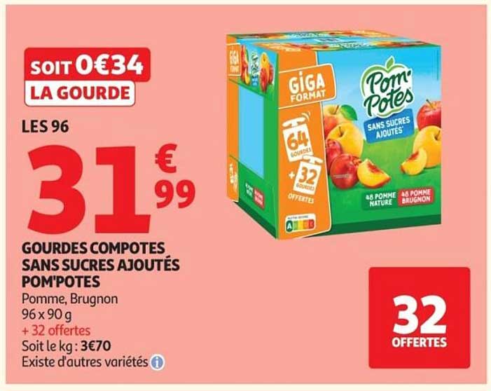 POM'POTES GOURDES COMPOTES SANSSUCRES AJOUTÉS