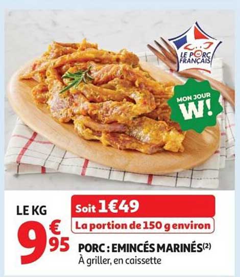 PORC : ÉMINCÉS MARINÉS