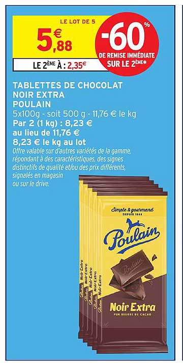 Poulain Tablettes de chocolat noir extra