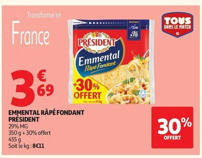 Président Emmental Râpé Fondant