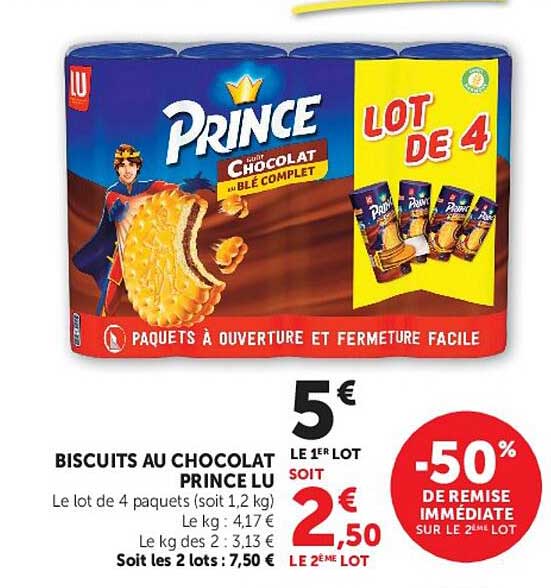 Prince Chocolat au blé complet