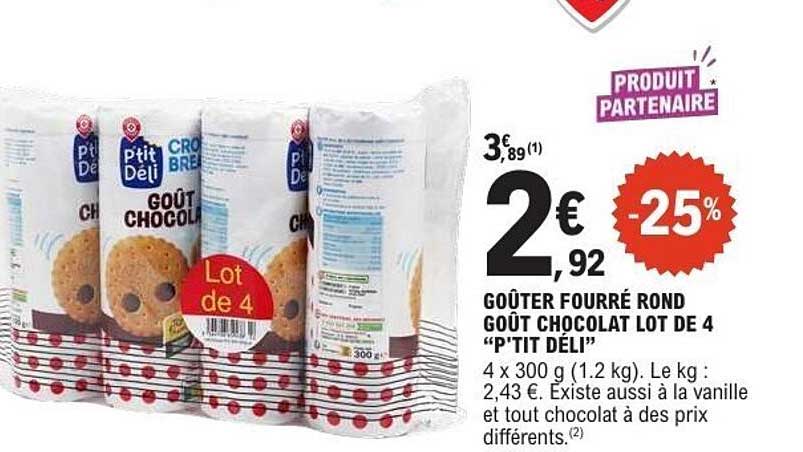 P’tit Déli Goût Chocolat Lot de 4