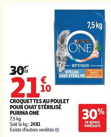 PURINA ONE CROQUETTES AU POULET POUR CHAT STÉRILISÉ