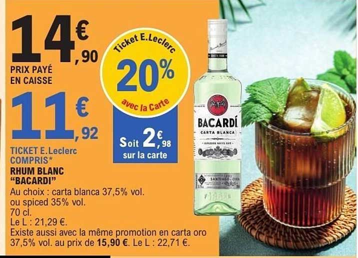 Rhum blanc BACARDI