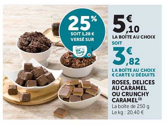 ROSES, DELICES AU CARAMEL OU CRUNCHY CARAMEL