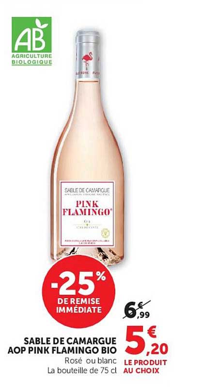 SABLE DE CAMARGUE AOP PINK FLAMINGO BIO