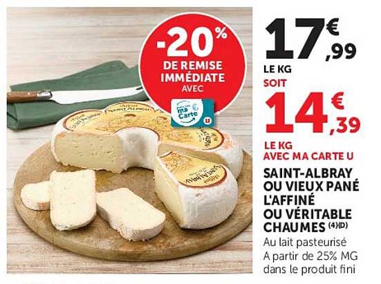 SAINT-ALBRAY OU VIEUX PANÉ L'AFFINÉ OU VÉRITABLE CHAUMES