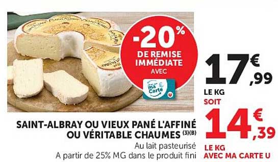 SAINT-ALBRAY OU VIEUX PANÉ L'AFFINÉ OU VÉRITABLE CHAUMES
