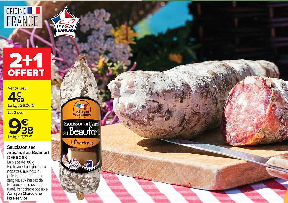 Saucisson artisanal au Beaufort
