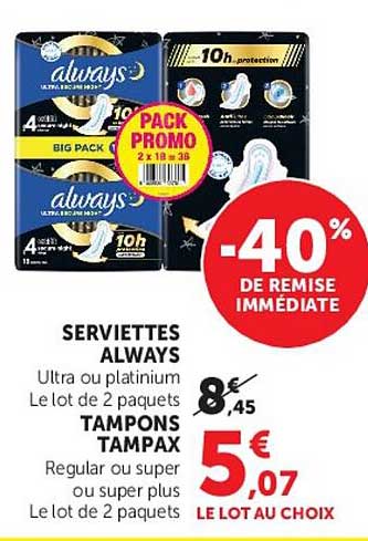 SERVIETTES ALWAYS