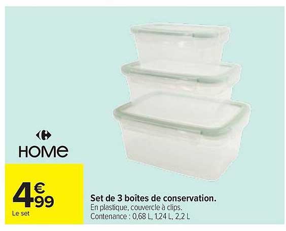 Set de 3 boîtes de conservation