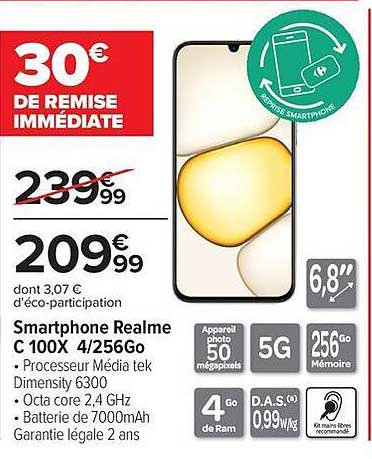 Smartphone Realme C100X 4/256Go
