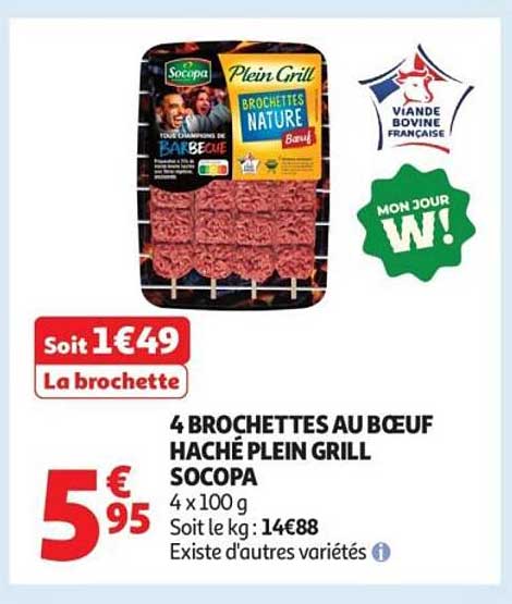 Socopa Plein Grill Brochettes Nature Barbecue