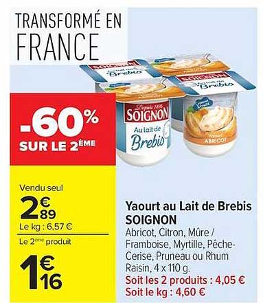 Soignon Yaourt au Lait de Brebis