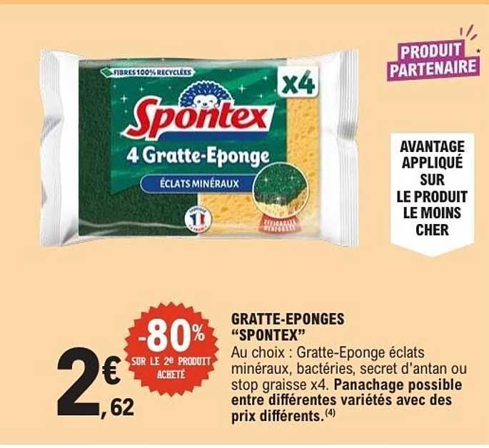 Spontex 4 Gratte-Eponge