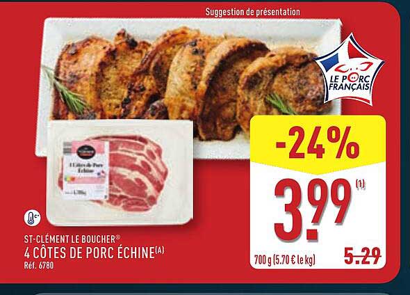 ST-CLÉMENT LE BOUCHER 4 CÔTES DE PORC ÉCHINE