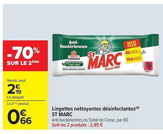 ST MARC Lingettes nettoyantes désinfectantes