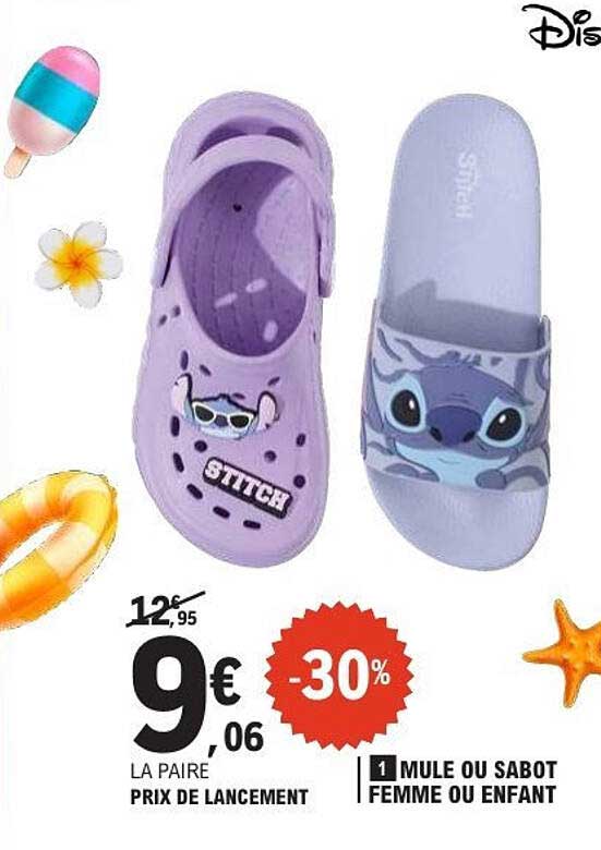 Stitch MULE OU SABOT FEMME OU ENFANT